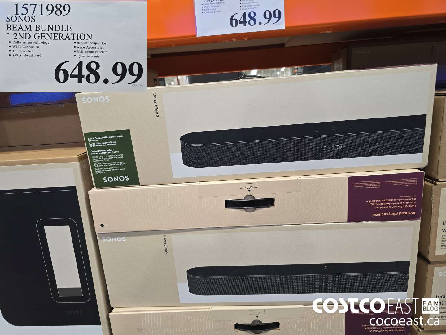 1571989 SONOS BEAM BUNDLE 2ND GENERATION $648.99