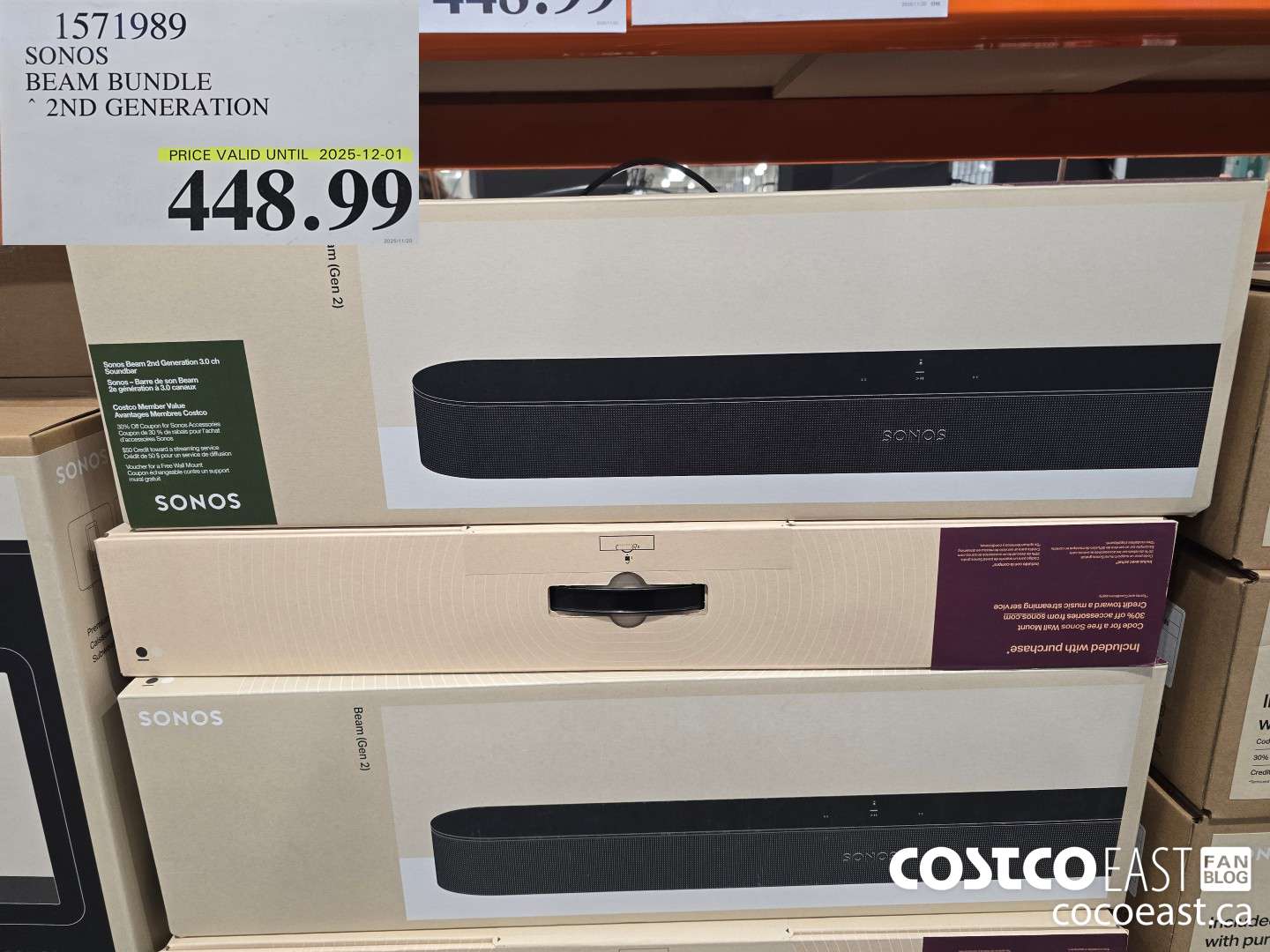 1571989 SONOS BEAM BUNDLE 2ND GENERATION $448.99