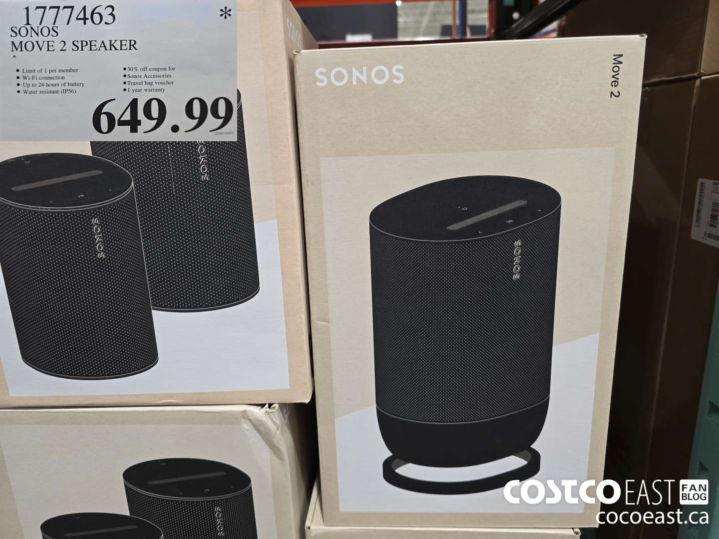 1777463 SONOS MOVE 2 SPEAKER $649.99