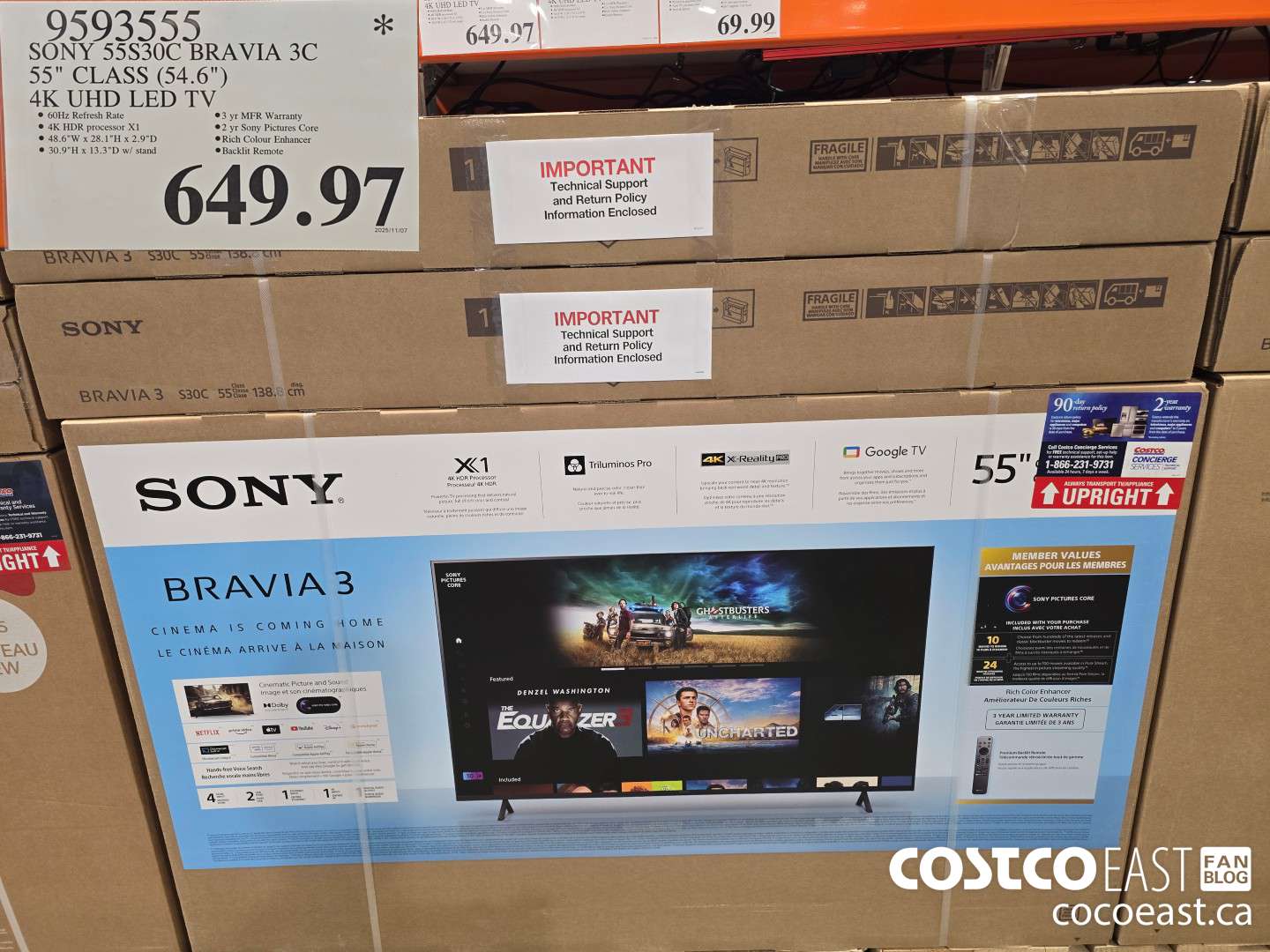 9593555 SONY 55S30C BRAVIA 3C 55