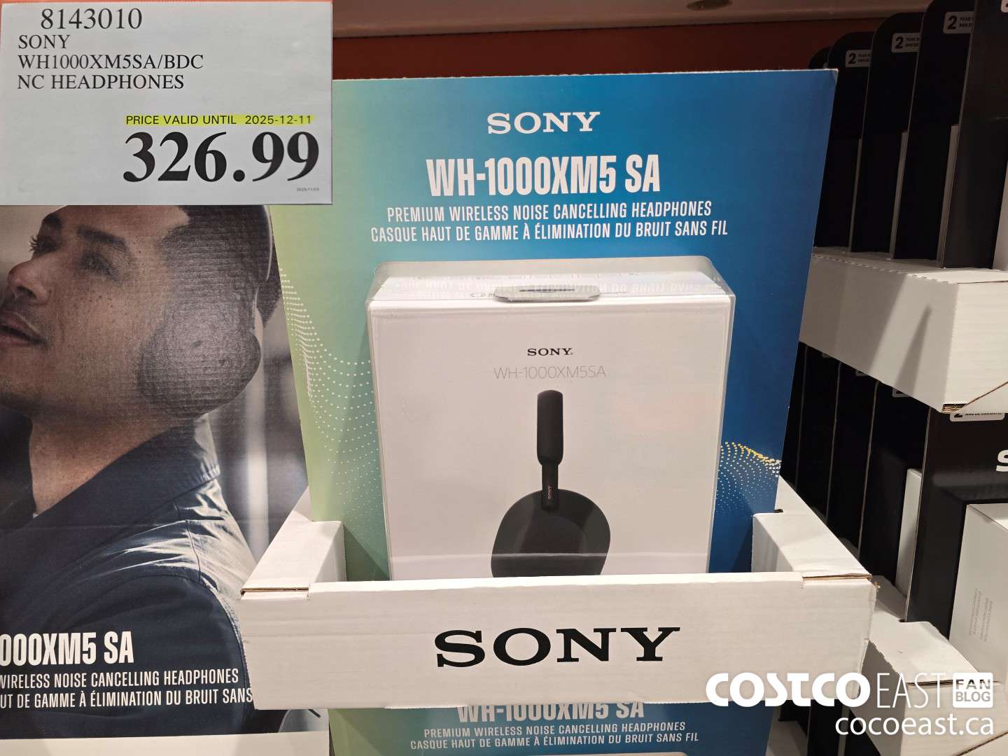 8143010 SONY WH1000XM5SA/BDC * NC HEADPHONES $326.99