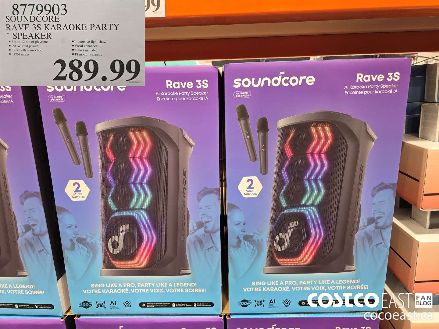 8779903 SOUNDCORE RAVE 3S KARAOKE PARTY ~ SPEAKER $289.99