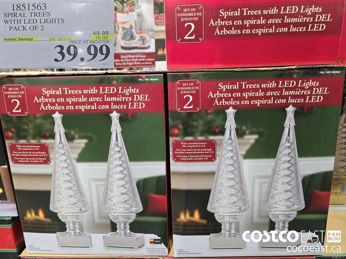 1851563 SPIRAL TREES WITH LED LIGHTS PACK OF 2 ($10.00 INSTANT SAVINGS EXPIRES ON 2025-11-16) $39.99