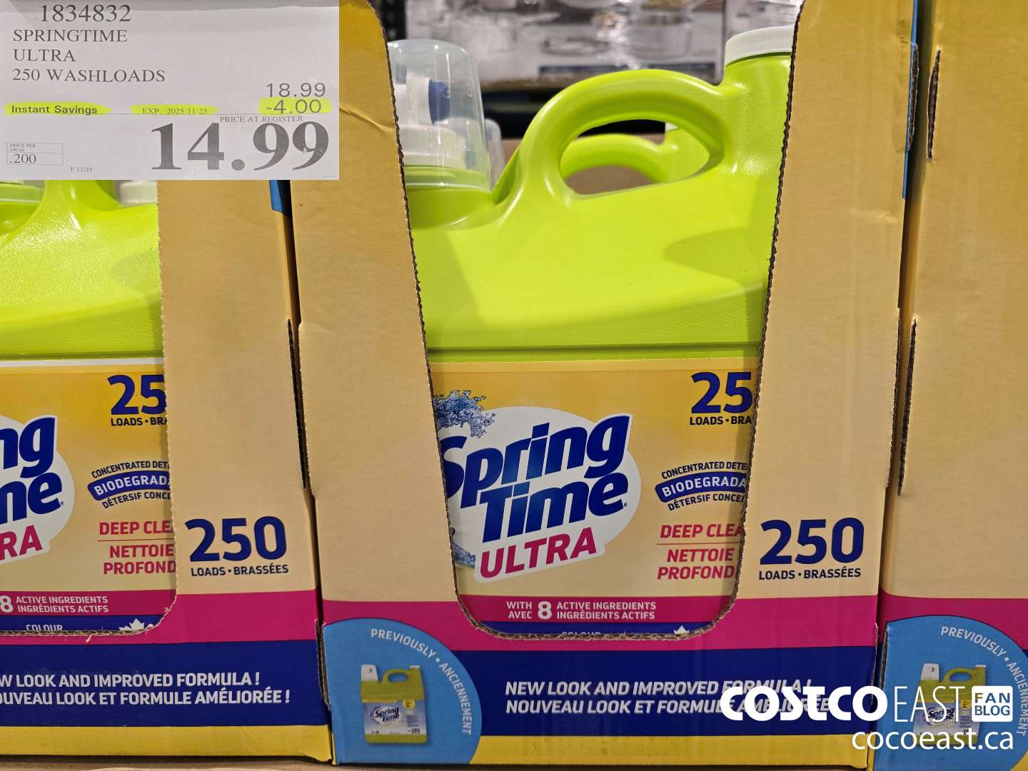 1834832 SPRING TIME ULTRA 250 WASHLOADS ($4.00 INSTANT SAVINGS EXPIRES ON 2025-11-23) $14.99