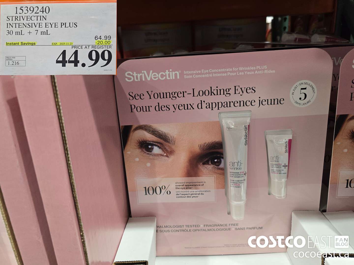 1539240 STRIVECTIN INTENSIVE EYE PLUS 30 mL + 7 mL ($20.00 INSTANT SAVINGS EXPIRES ON 2025-11-23) $44.99