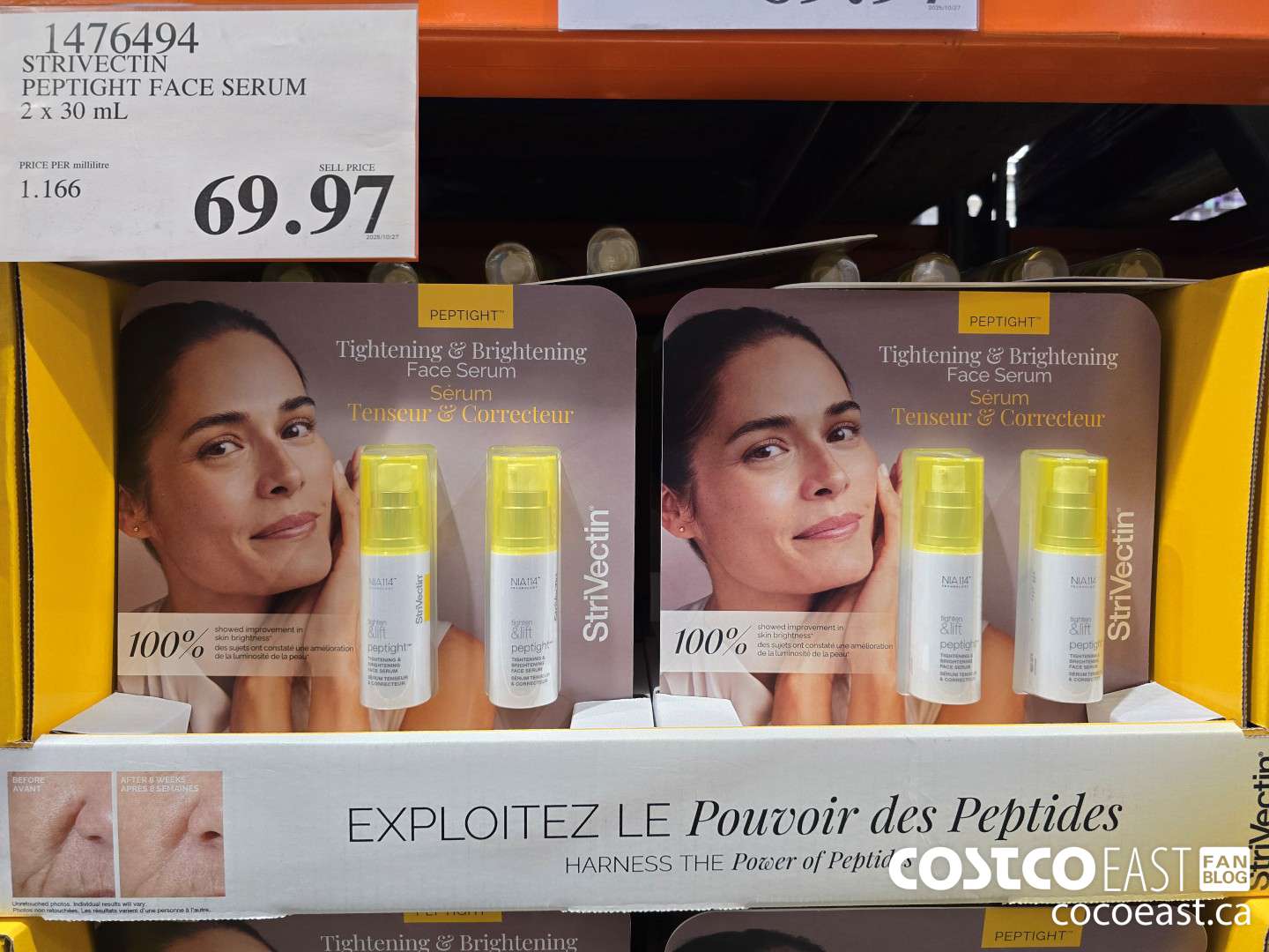 1476494 STRIVECTIN PEPTIGHT FACE SERUM 2 X 30 ML $69.97