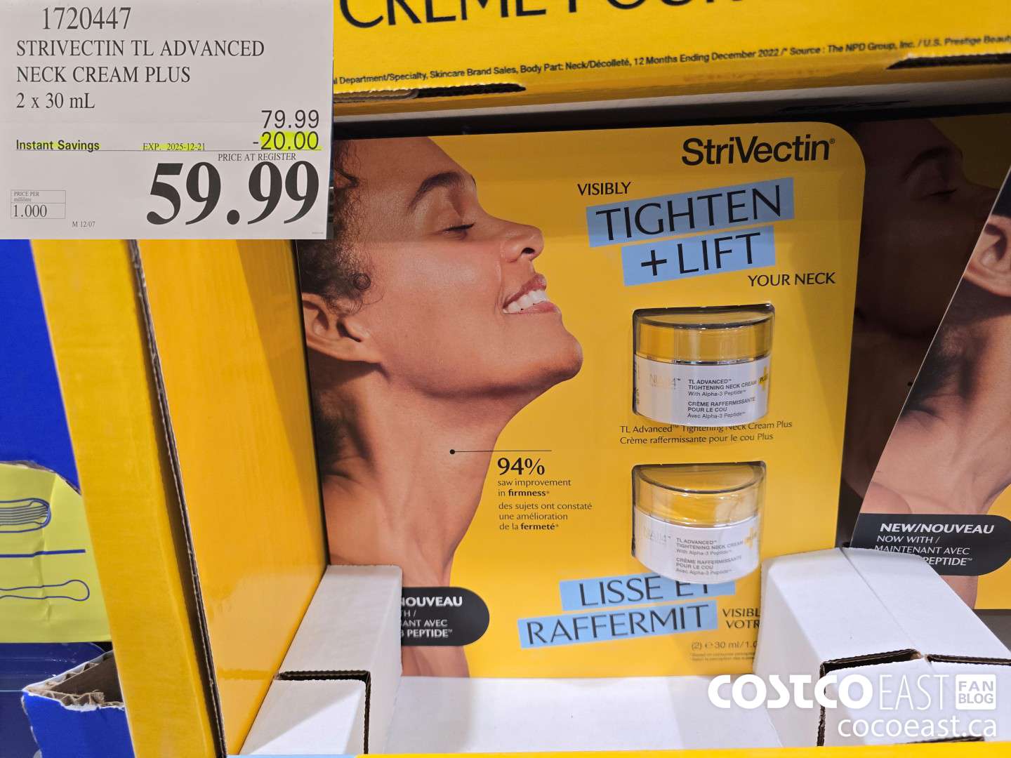 1720447 STRIVECTIN TL ADVANCED NECK CREAM PLUS 2 x 30 mL ($20.00 INSTANT SAVINGS EXPIRES ON 2025-12-21) $59.99