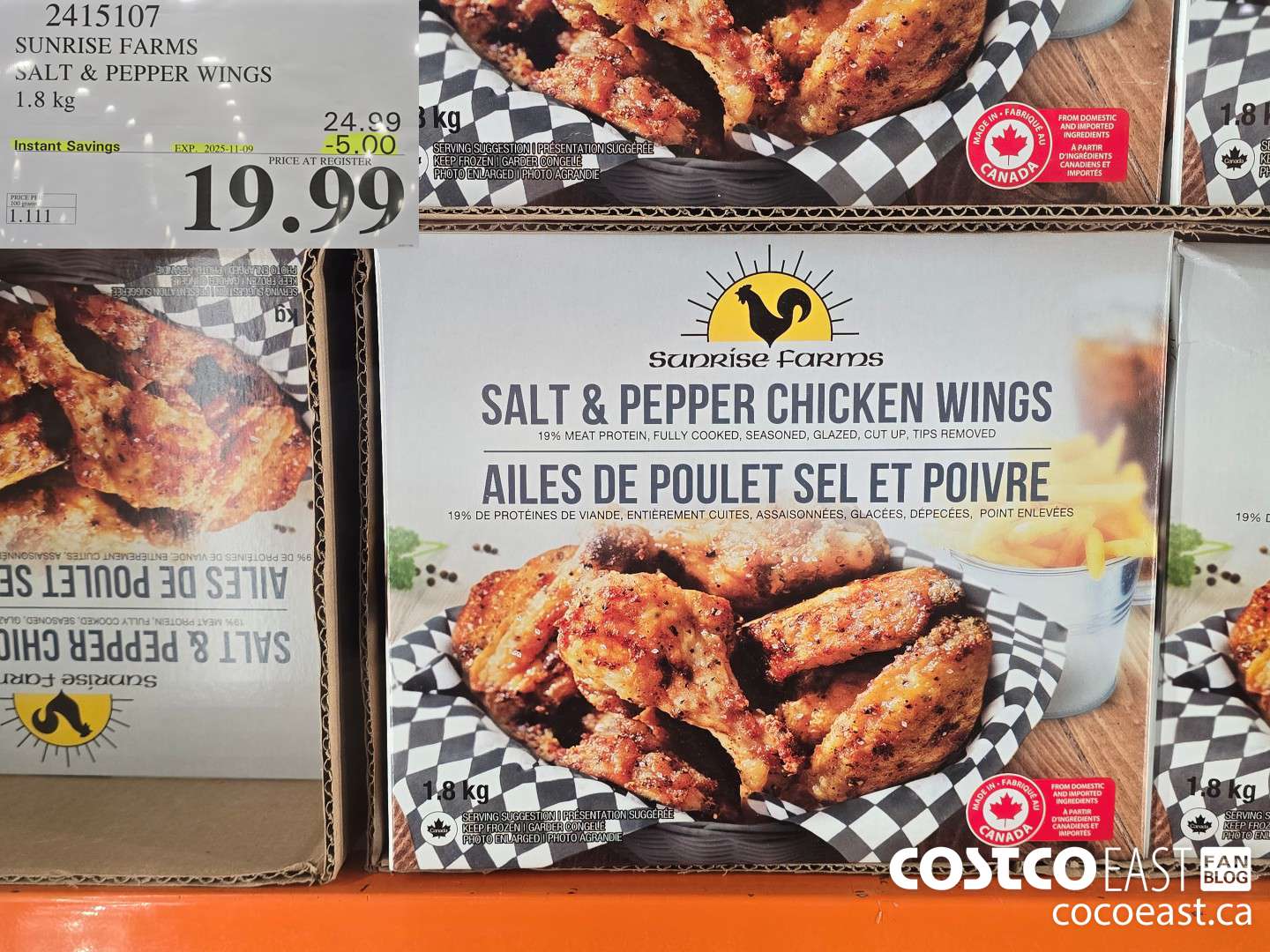 2415107 SUNRISE FARMS SALT & PEPPER WINGS 1.8KG ($5.00 INSTANT SAVINGS EXPIRES ON 2025-11-09) $19.99