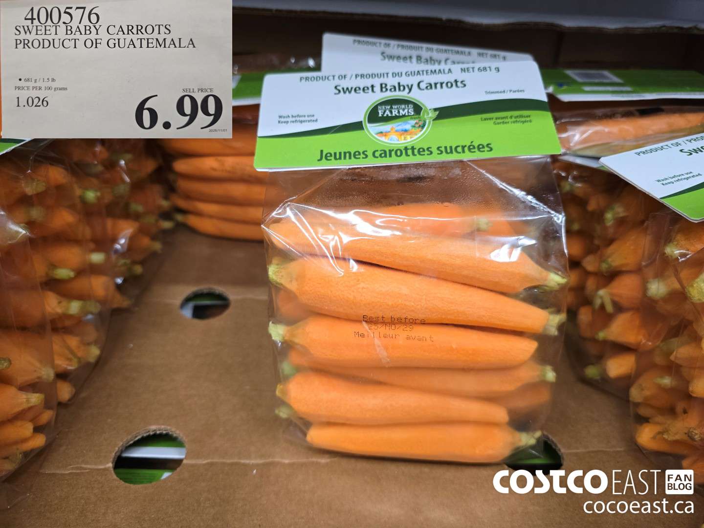 400576 SWEET BABY CARROTS PRODUCT OF GUATEMALA $6.99