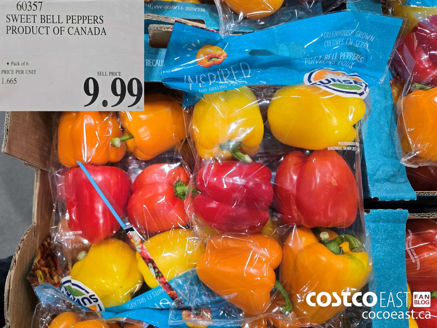 60357 SWEET BELL PEPPERS PRODUCT OF CANADA $9.99