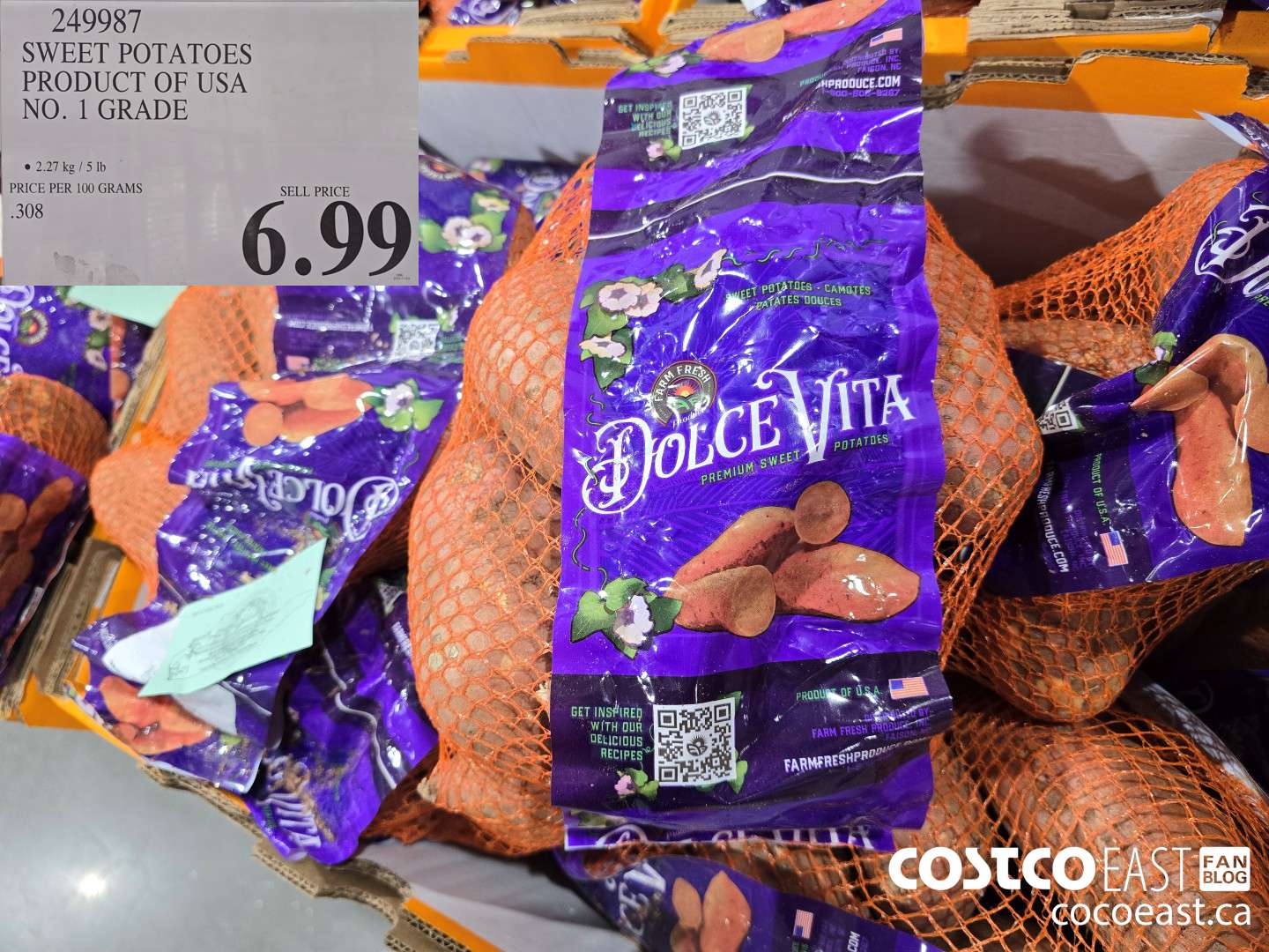 249987 SWEET POTATOES PRODUCT OF USA NO.1 GRADE $6.99