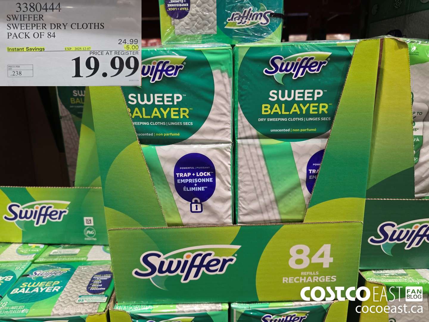 3380444 SWIFFER SWEEPER DRY CLOTHS PACK OF 84 ($5.00 INSTANT SAVINGS EXPIRES ON 2025-12-07) $19.99