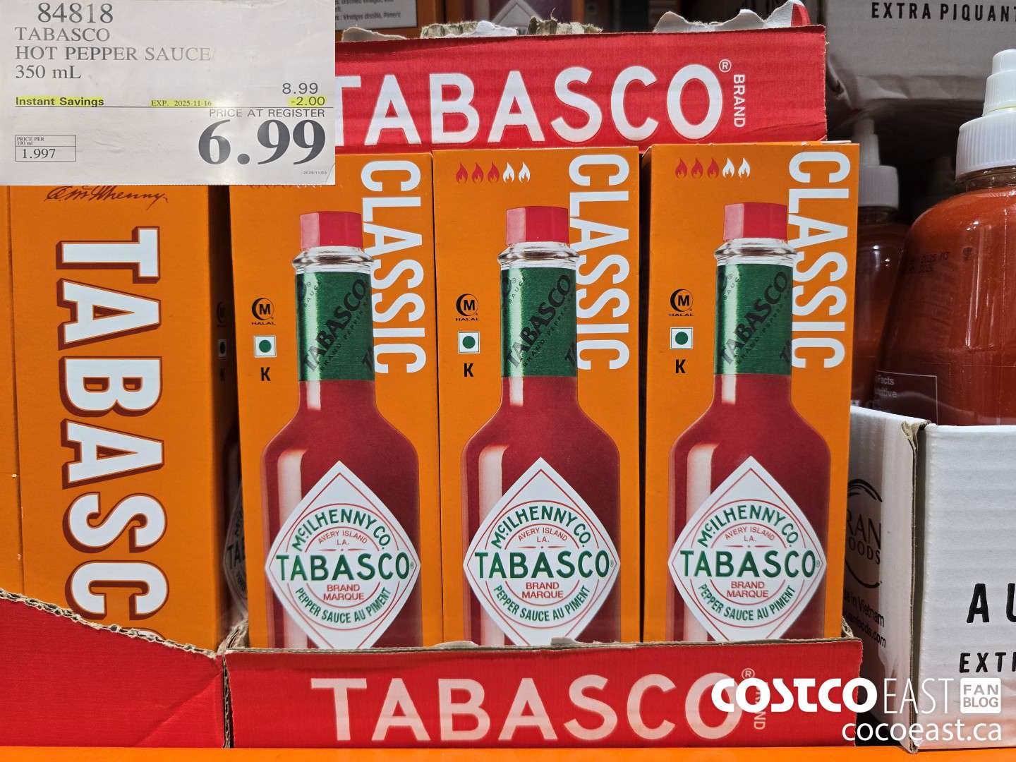 84818 TABASCO HOT PEPPER SAUCE 350 ML ($2.00 INSTANT SAVINGS EXPIRES ON 2025-11-16) $6.99