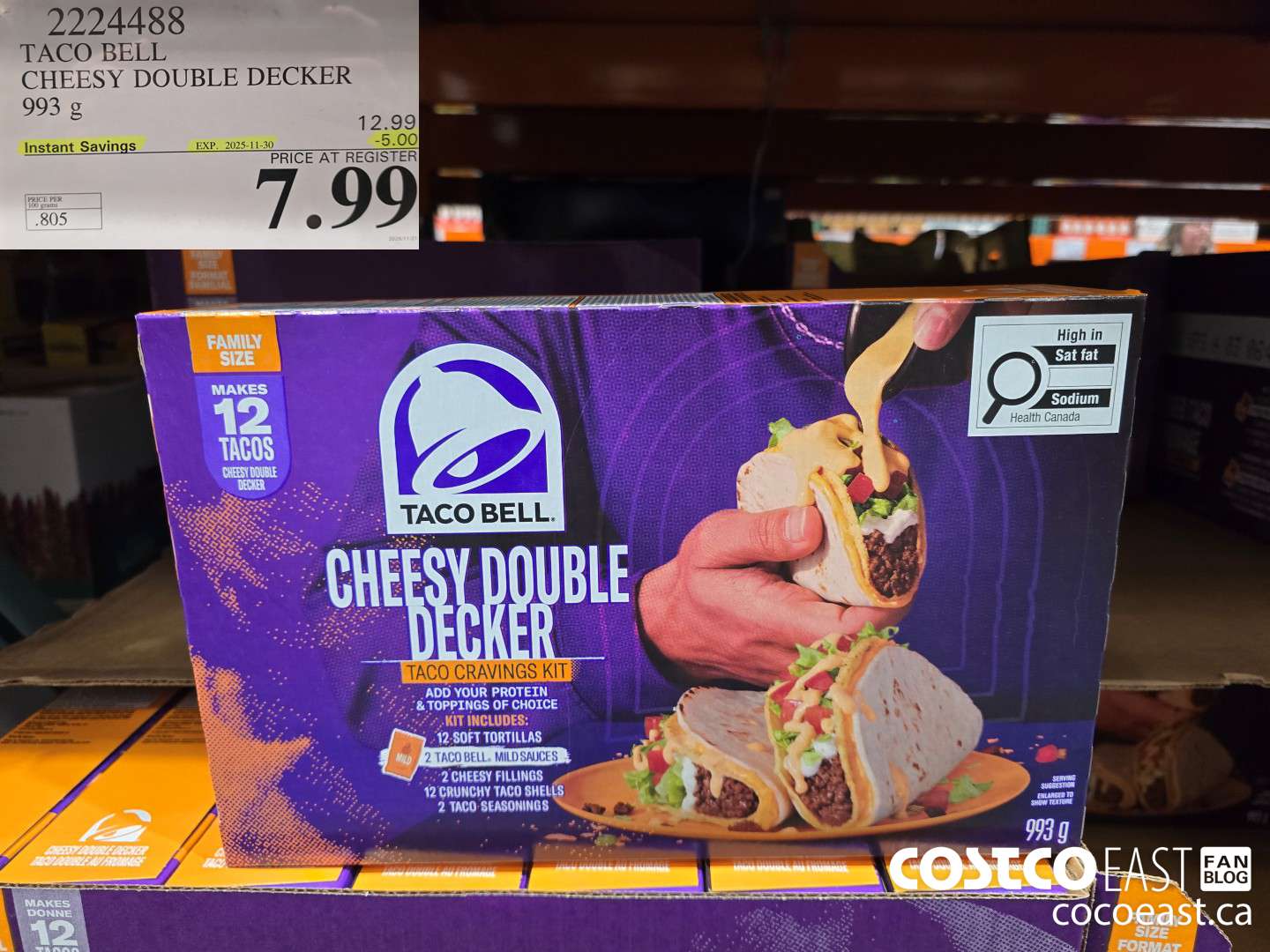 2224488 TACO BELL CHEESY DOUBLE DECKER 993 G ($5.00 INSTANT SAVINGS EXPIRES ON 2025-11-30) $7.99
