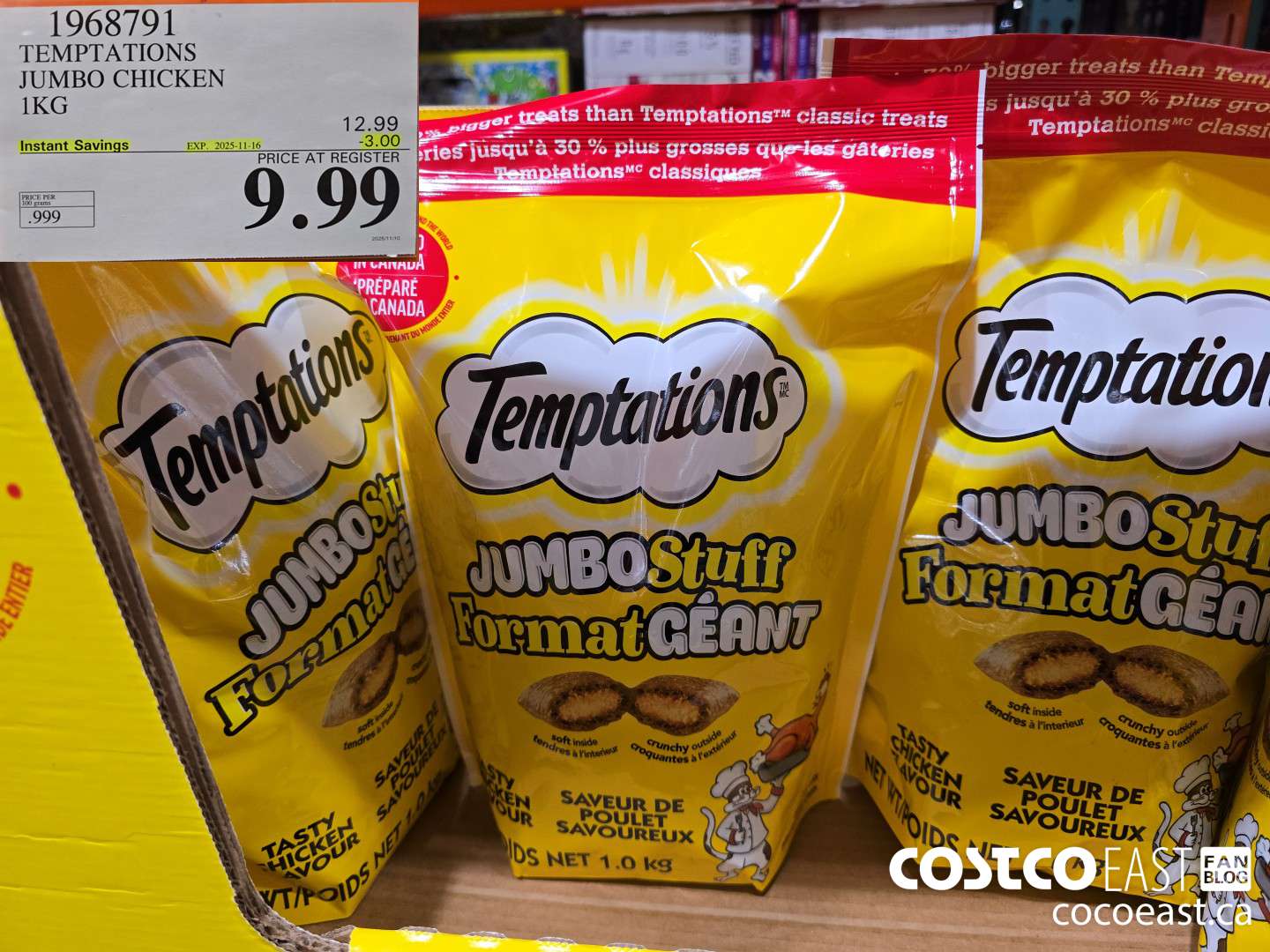 1968791 TEMPTATIONS JUMBO CHICKEN . 1 KG ($3.00 INSTANT SAVINGS EXPIRES ON 2025-11-16) $9.99