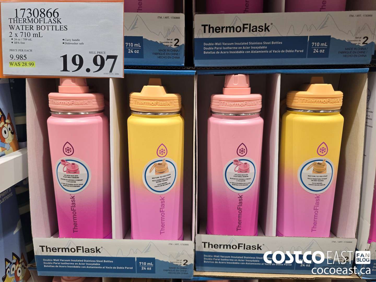 1730866 THERMOFLASK WATER BOTTLES PACK OF 2 X 710 ML $19.97