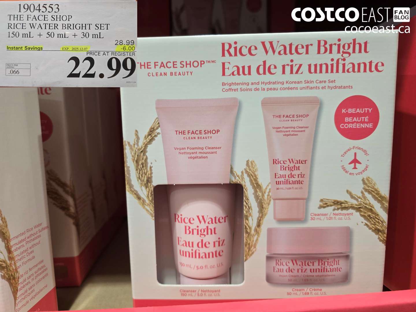 1904553 THE FACE SHOP RICE WATER BRIGHT SET 150 ML + 50 ML +30 ML ($6.00 INSTANT SAVINGS EXPIRES ON 2025-12-07) $22.99