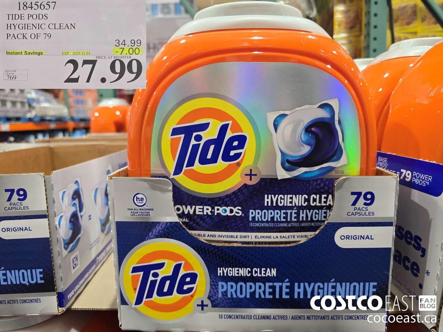 1845657 TIDE PODS HYGIENIC CLEAN PACK OF 79 ($7.00 INSTANT SAVINGS EXPIRES ON 2025-11-23) $27.99