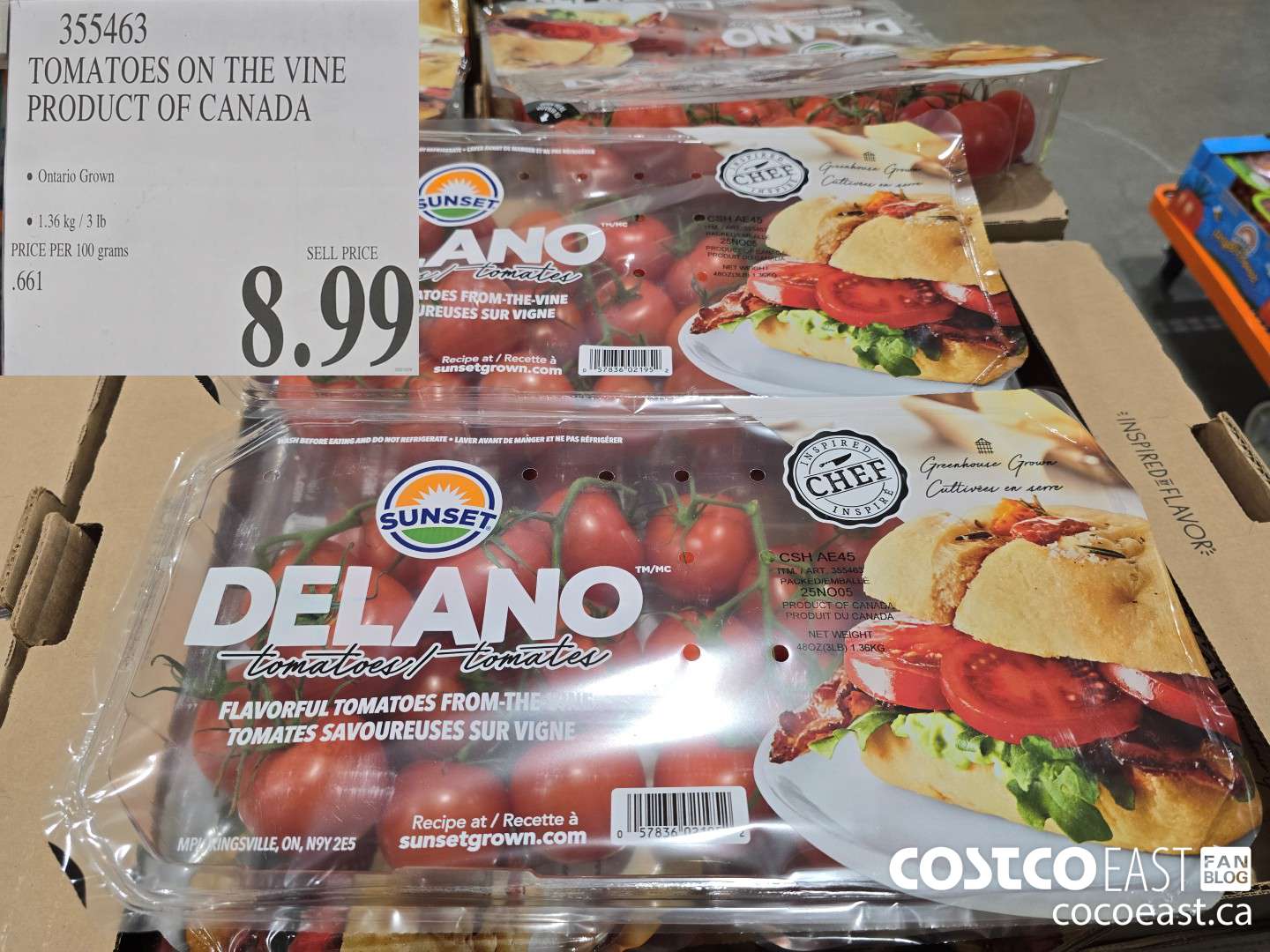 355463 TOMATOES ON THE VINE PRODUCT OF CANADA $8.99