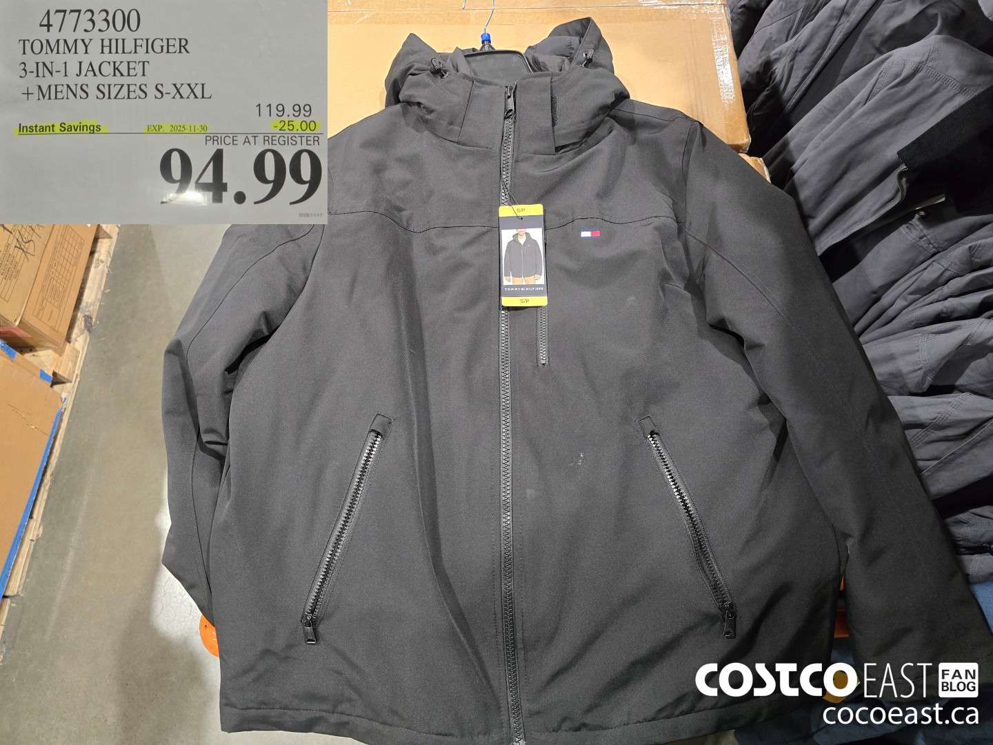 4773300 TOMMY HILFIGER 3-IN-1 JACKET +MENS SIZES S-XXL ($25.00 INSTANT SAVINGS EXPIRES ON 2025-11-30) $94.99