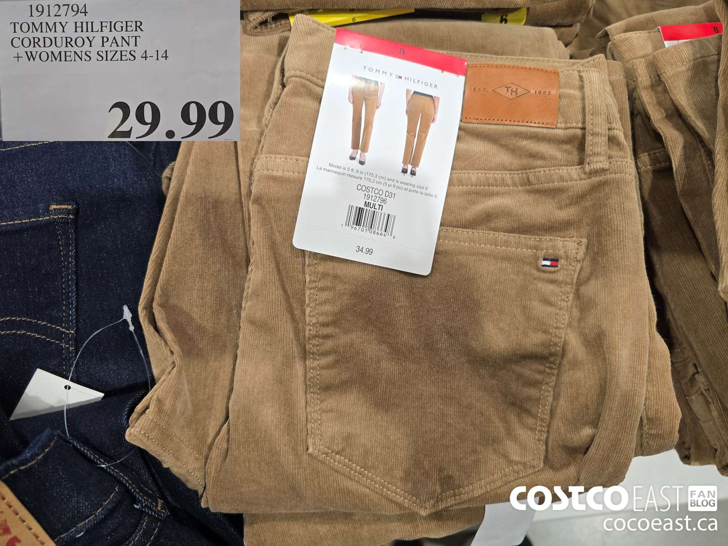 1912794 TOMMY HILFIGER CORDUROY PANT +WOMENS SIZES 4-14 $29.99