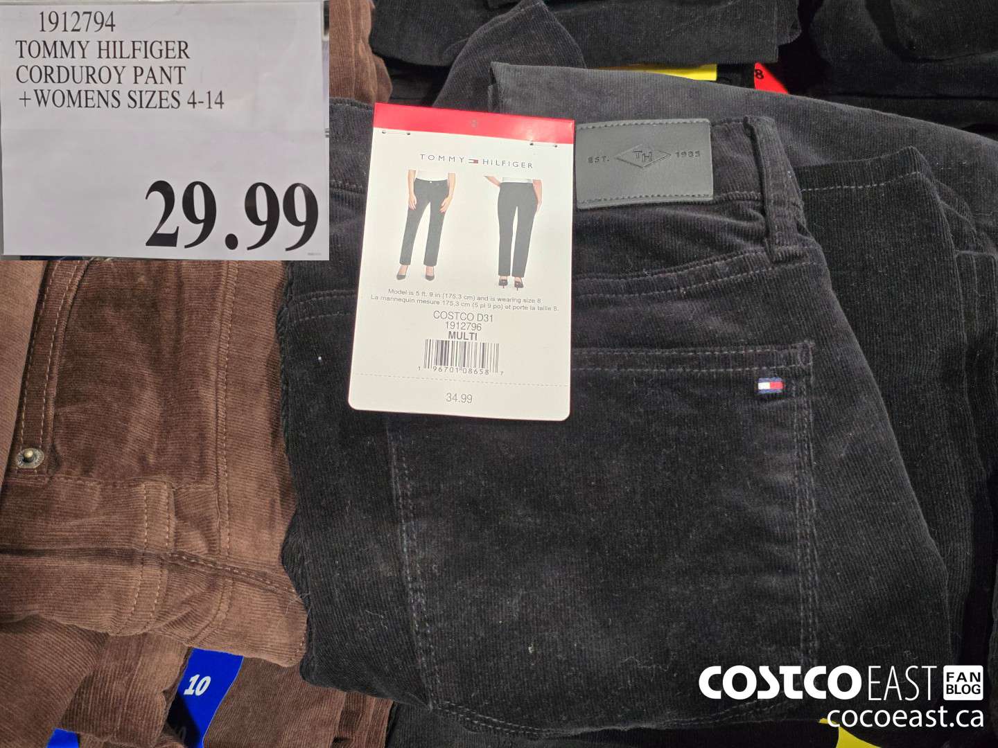 1912794 TOMMY HILFIGER CORDUROY PANT +WOMENS SIZES 4-14 $29.99