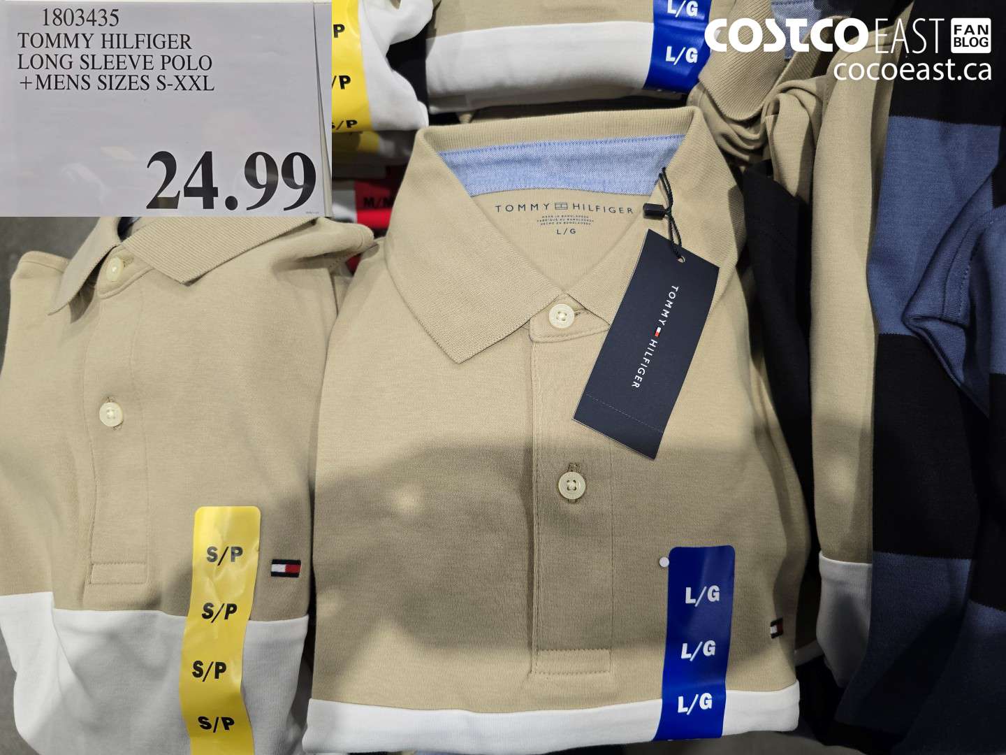 1803435 TOMMY HILFIGER LONG SLEEVE POLO + MENS SIZES S-XXL $24.99