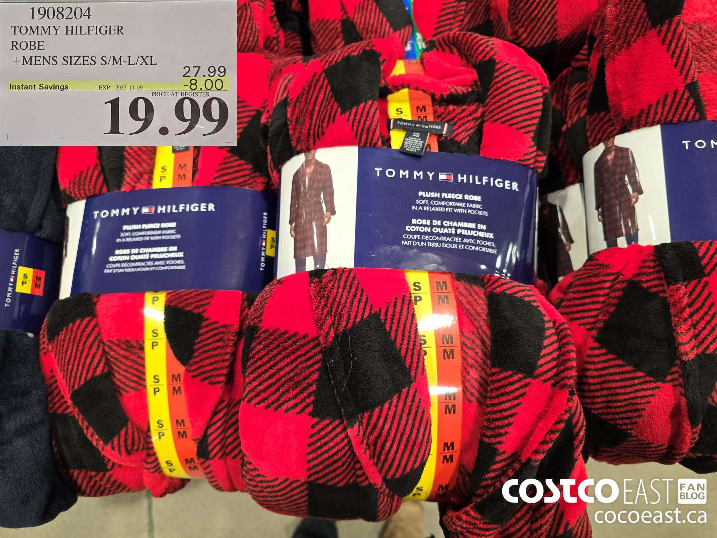 1908204 TOMMY HILFIGER ROBE + MENS SIZES S/M-L/XL ($8.00 INSTANT SAVINGS EXPIRES ON 2025-11-09) $19.99