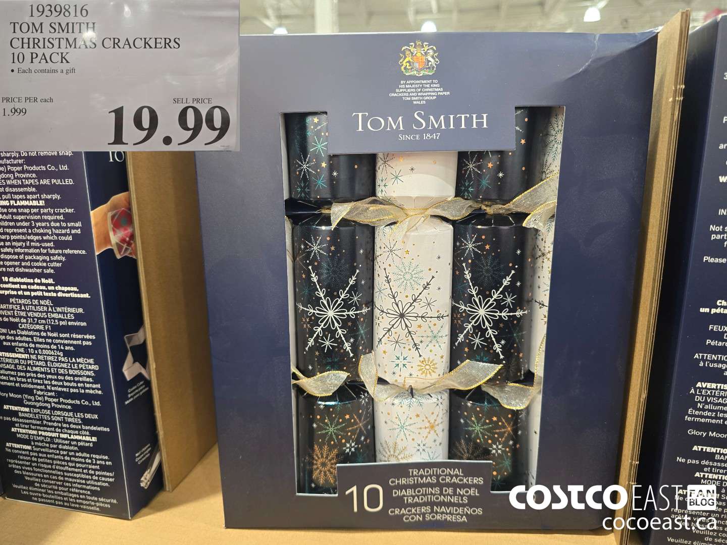 1939816 TOM SMITH CHRISTMAS CRACKERS 10 PACK $19.99