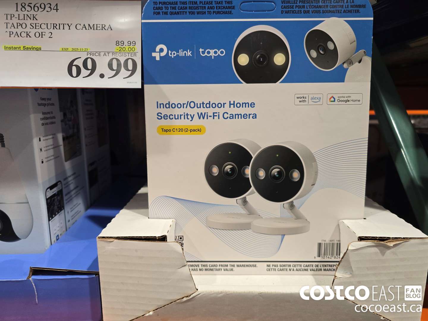 1856934 TP-LINK TAPO SECURITY CAMERA PACK OF 2 ($20.00 INSTANT SAVINGS EXPIRES ON 2025-11-23) $69.99