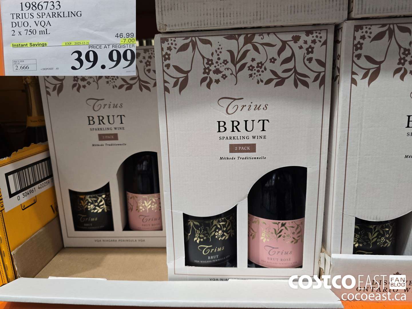 1986733 TRIUS SPARKLING DUO, VQA 2 X 750 ML ($7.00 INSTANT SAVINGS EXPIRES ON 2025-12-21) $39.99