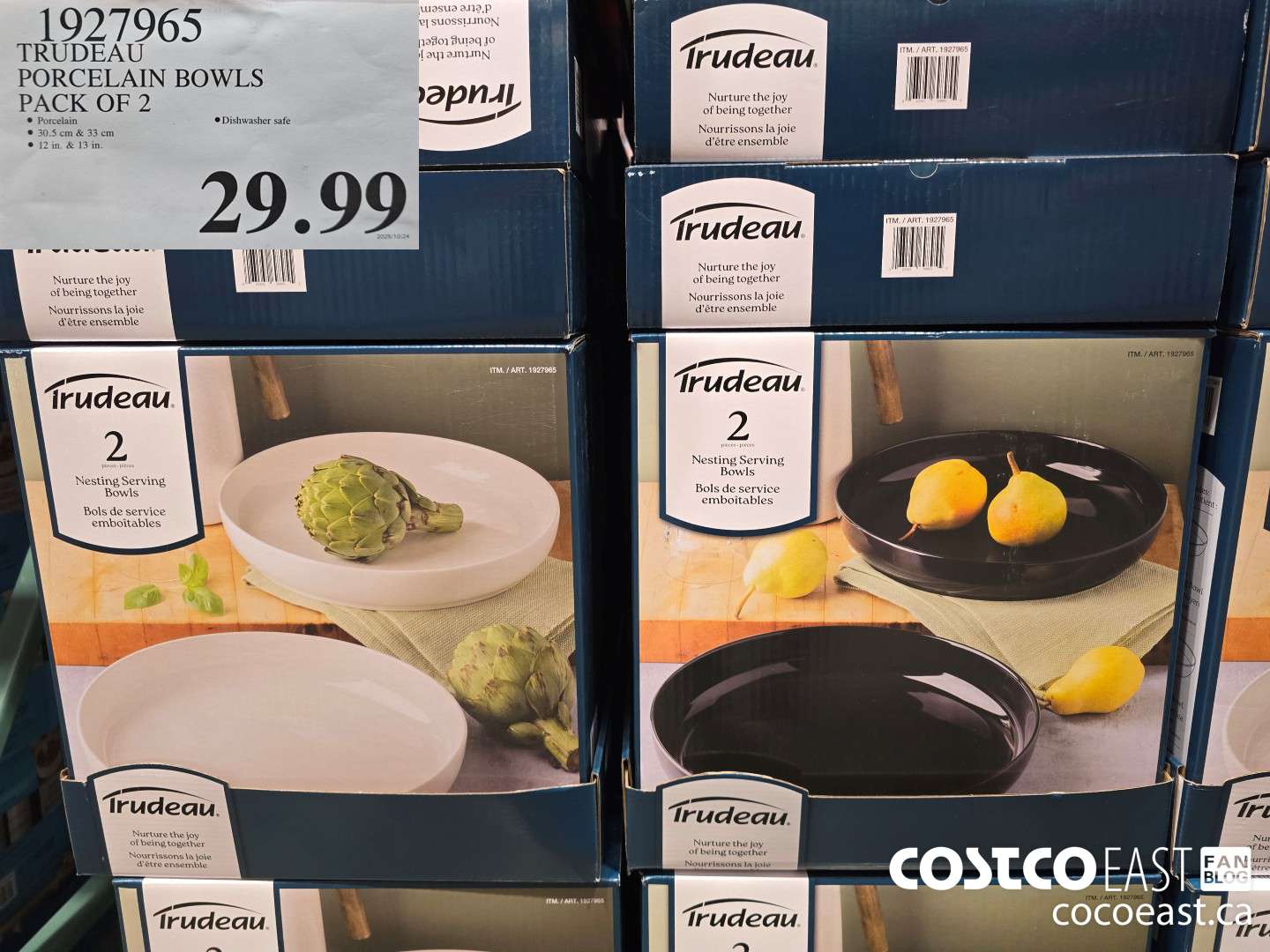 1927965 TRUDEAU PORCELAIN BOWLS PACK OF 2 $29.99