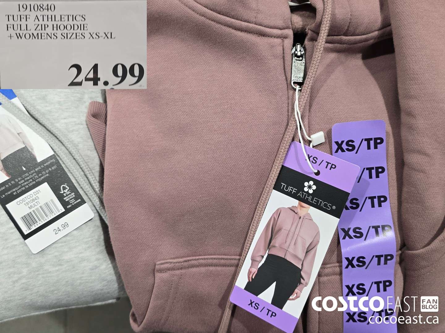 1910840 TUFF ATHLETICS CROPPED FULL ZIP +WOMENS SIZES XS-XL $24.99