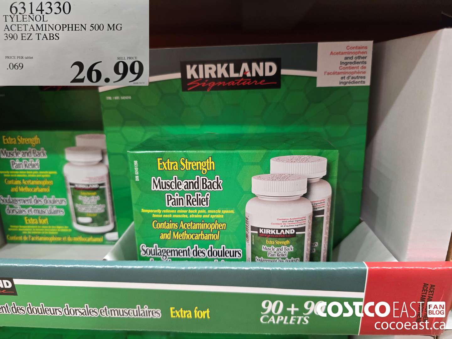 6314330 TYLENOL ACETAMINOPHEN 500MG 390 EZ TABS $26.99