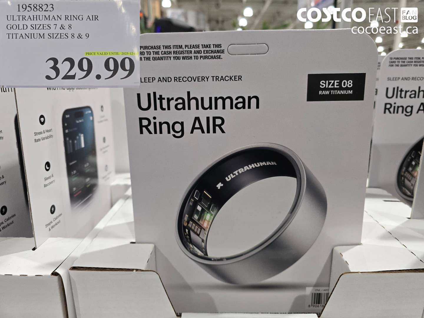 1958823 ULTRAHUMAN RING AIR GOLD SIZES 7 & 8 TITANIUM SIZES 8 & 9 $329.99