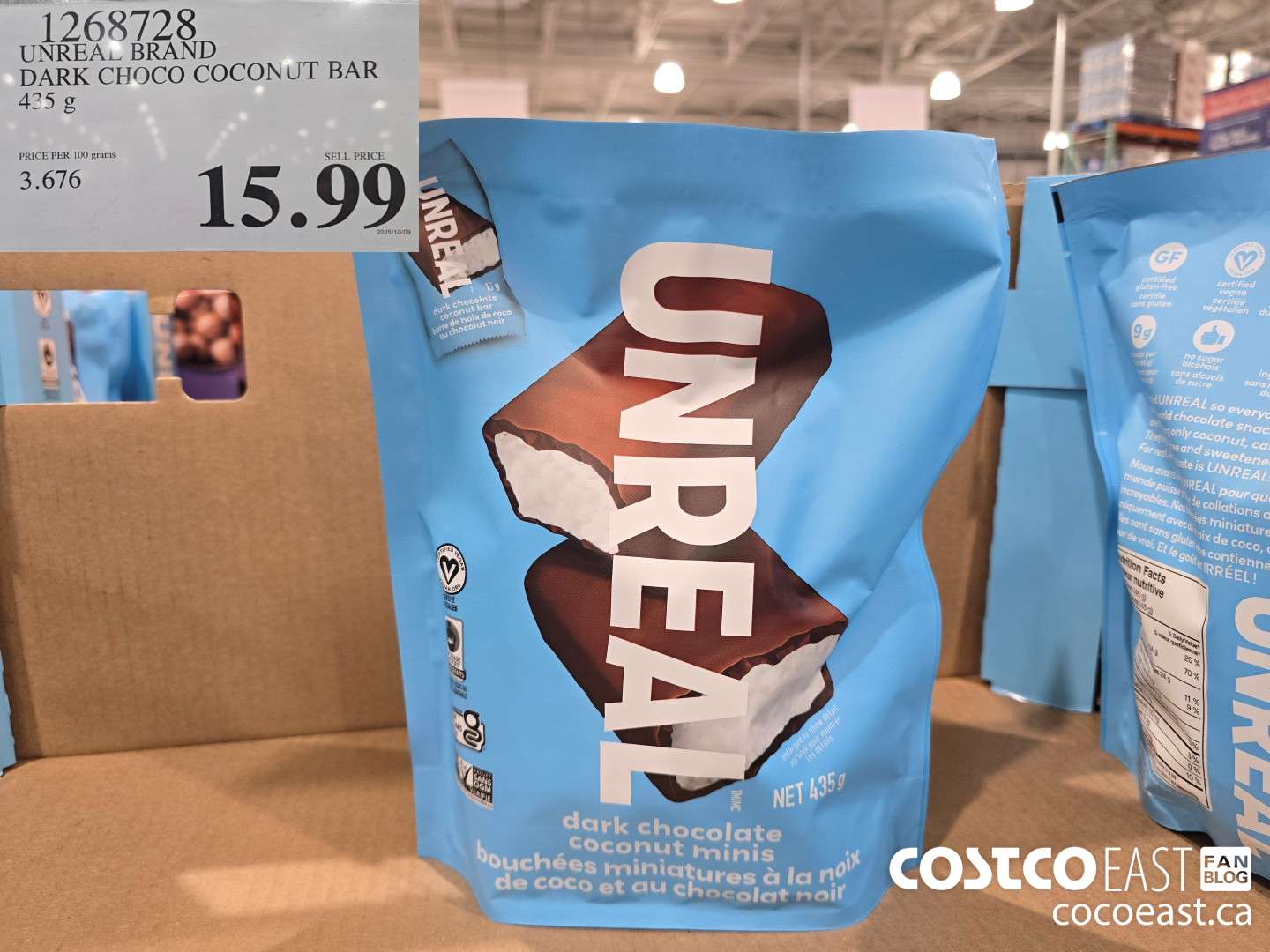 1268728 UNREAL BRAND CHOCO COCONUT BAR 435g $15.99