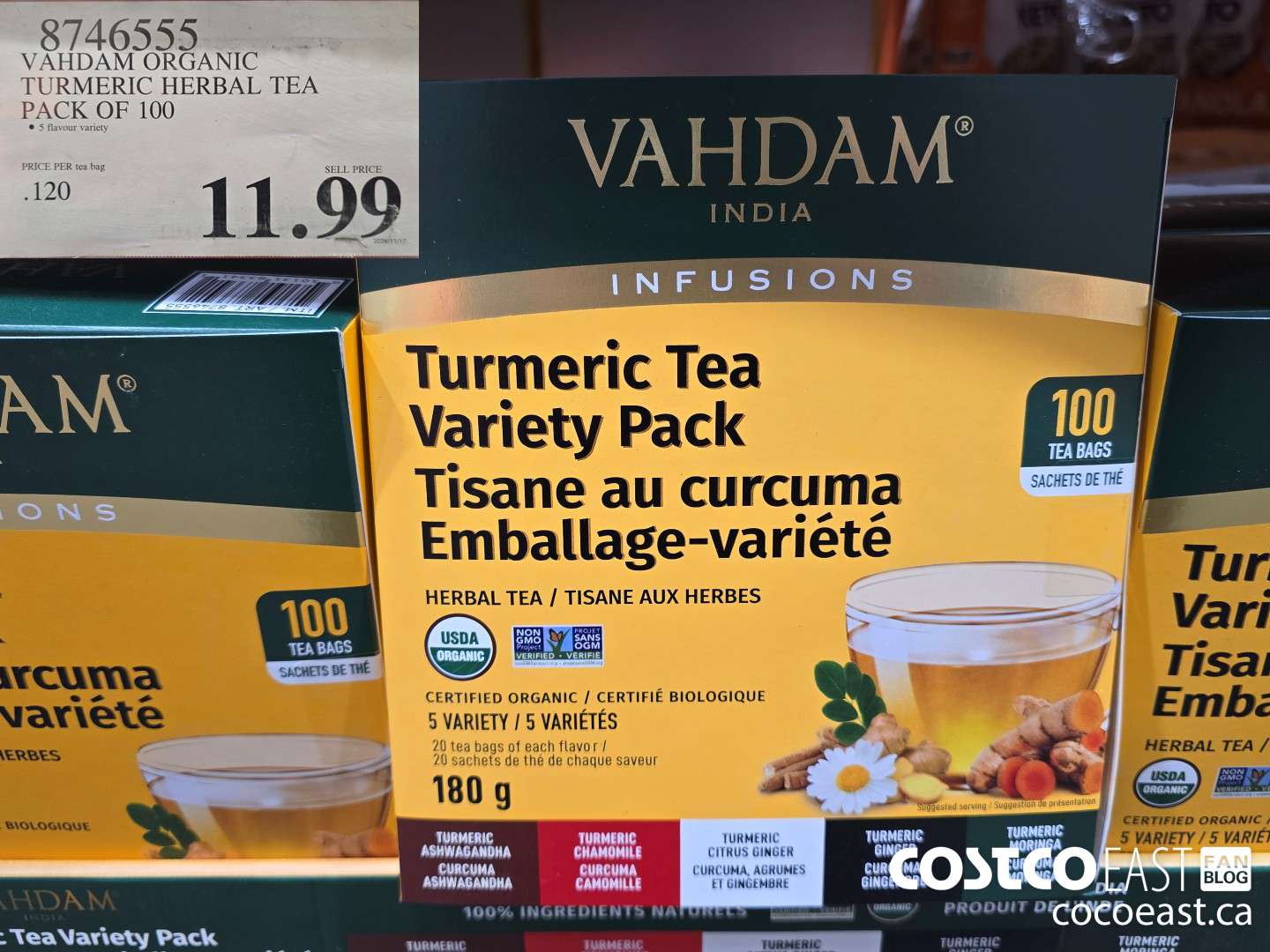 8746555 VAHDAM ORGANIC TURMERIC HERBAL TEA PACK OF 100 $11.99