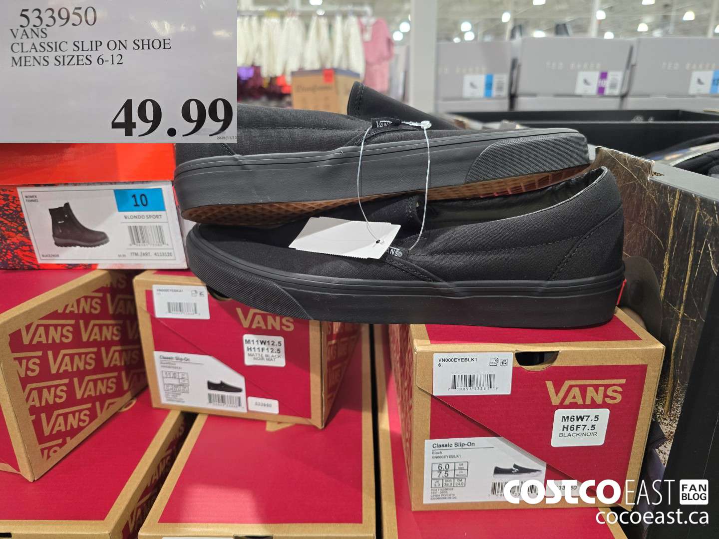 533950 VANS CLASSIC SLIP ON SHOE MENS SIZES 6-12 $49.99