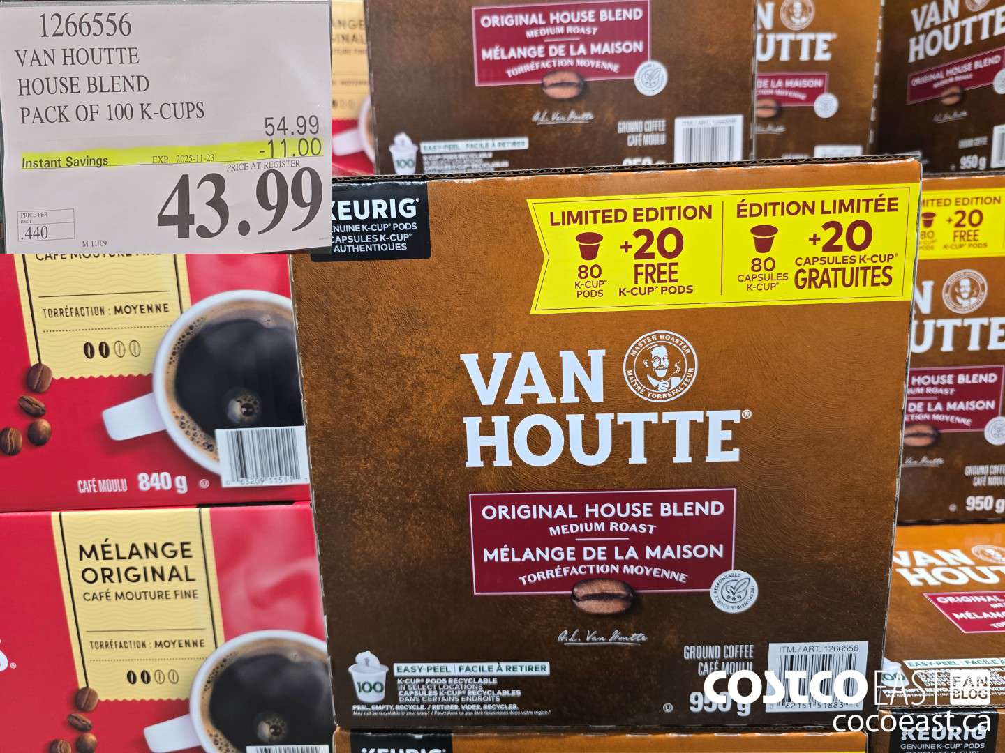 1266556 VAN HOUTTE HOUSE BLEND PACK OF 100 K-CUPS ($11.00 INSTANT SAVINGS EXPIRES ON 2025-11-23) $43.99