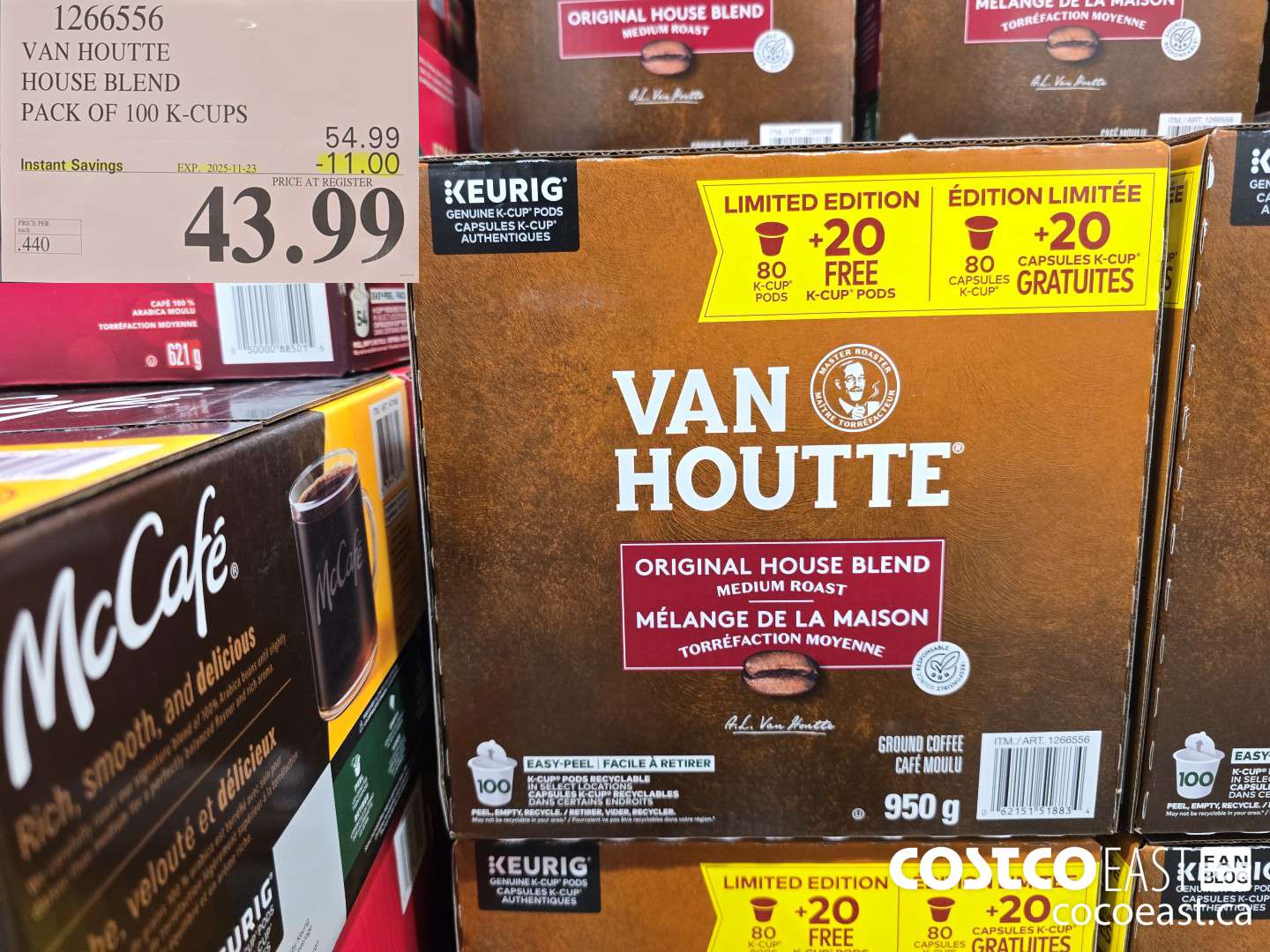 1266556 VAN HOUTTE HOUSE BLEND PACK OF 100 K-CUPS ($11.00 INSTANT SAVINGS EXPIRES ON 2025-11-23) $43.99
