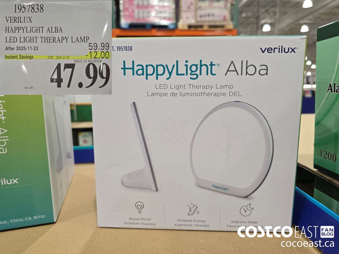 1957838 VERILUX HAPPYLIGHT ALBA LED LIGHT THERAPY LAMP ($12.00 INSTANT SAVINGS EXPIRES ON 2025-11-23) $47.99
