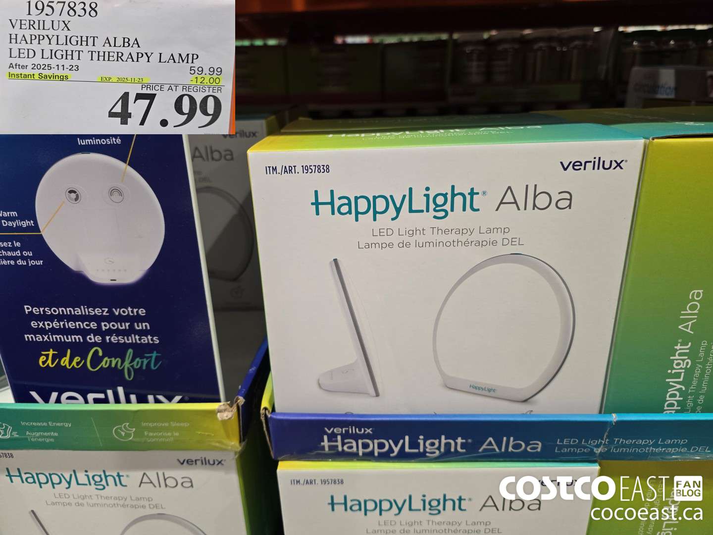1957838 VERILUX HAPPYLIGHT ALBA LED LIGHT THERAPY LAMP ($12.00 INSTANT SAVINGS EXPIRES ON 2025-11-23) $47.99