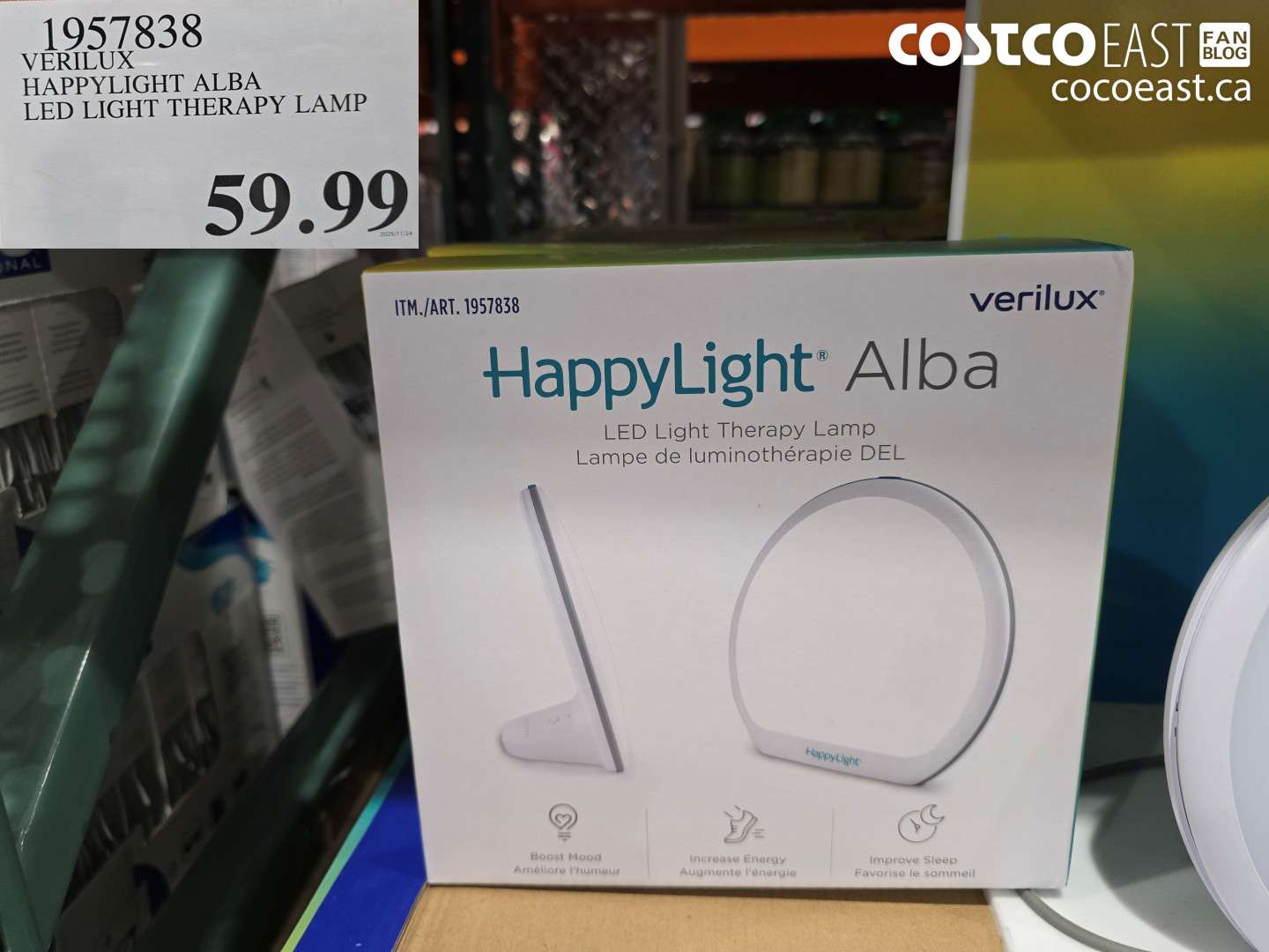 1957838 VERILUX HAPPYLIGHT ALBA LED LIGHT THERAPY LAMP $59.99