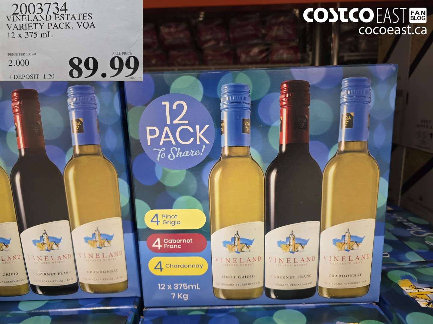 2003734 VINELAND ESTATES VARIETY PACK, VQA 12 X 375 mL $89.99