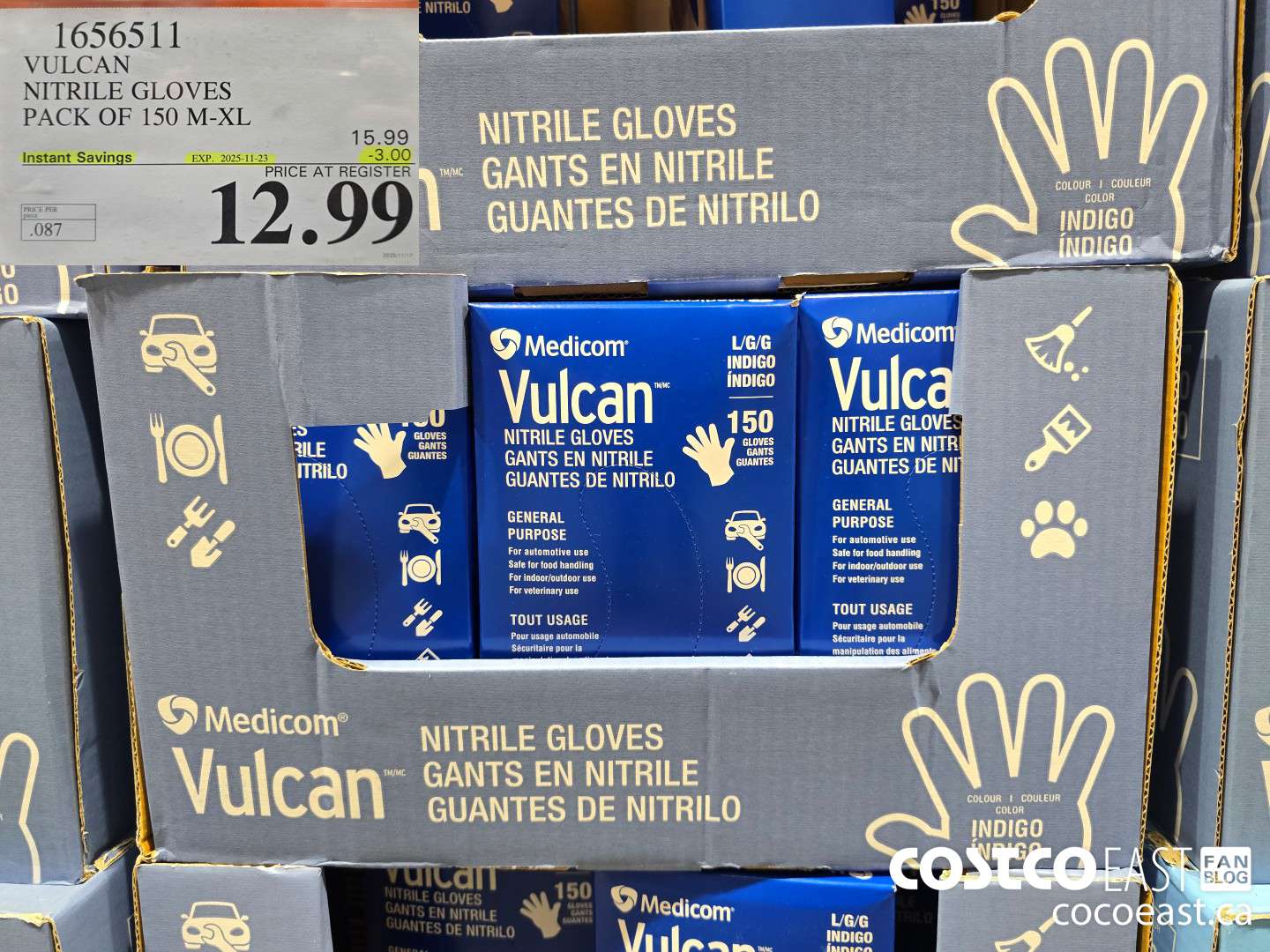 1656511 VULCAN NITRILE GLOVES PACK OF 150 M-XL ($3.00 INSTANT SAVINGS EXPIRES ON 2024-11-23) $12.99
