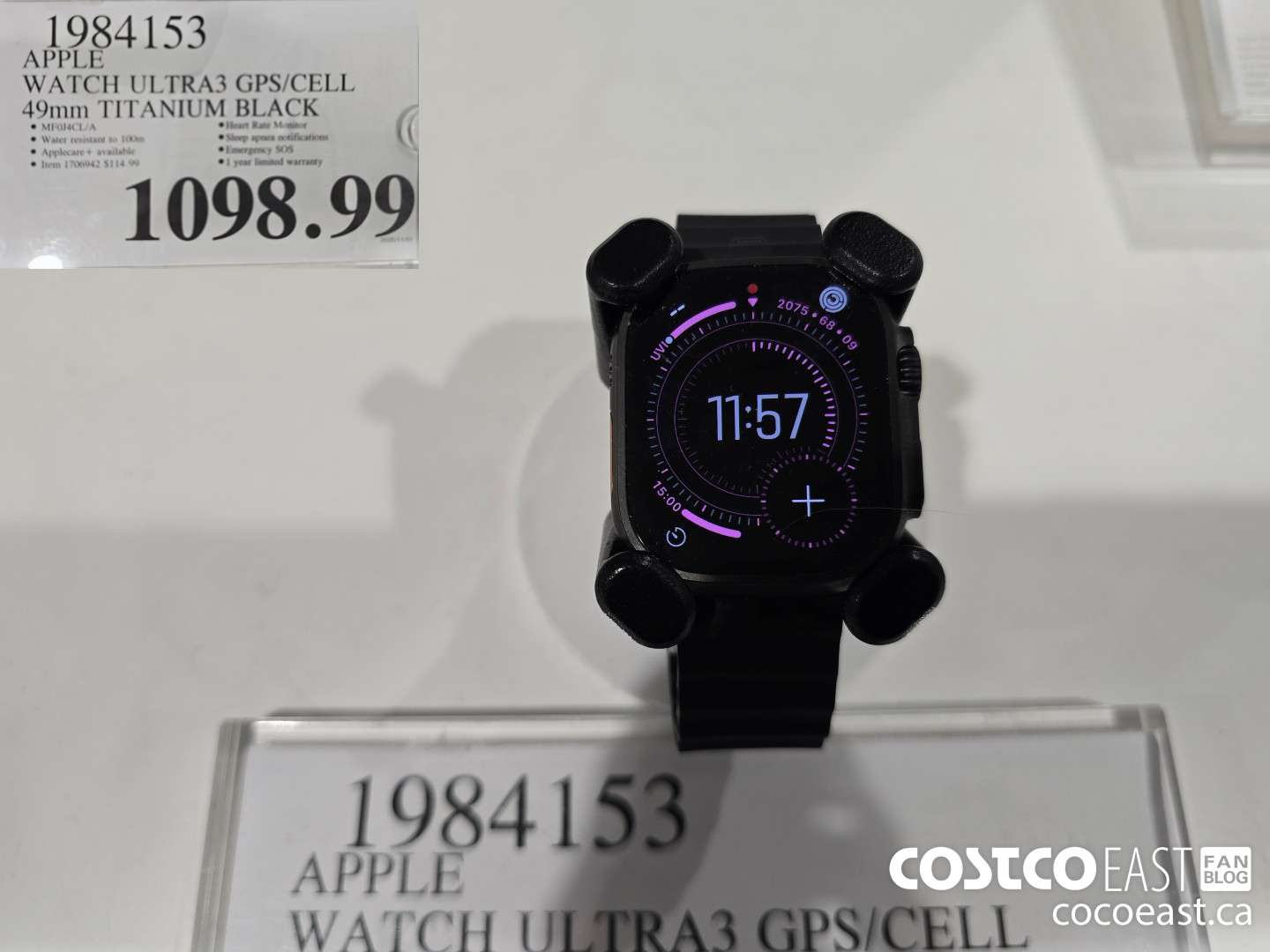 1984153 WATCH ULTRA3 GPS/CELL 49mm TITANIUM BLACK $1098.99