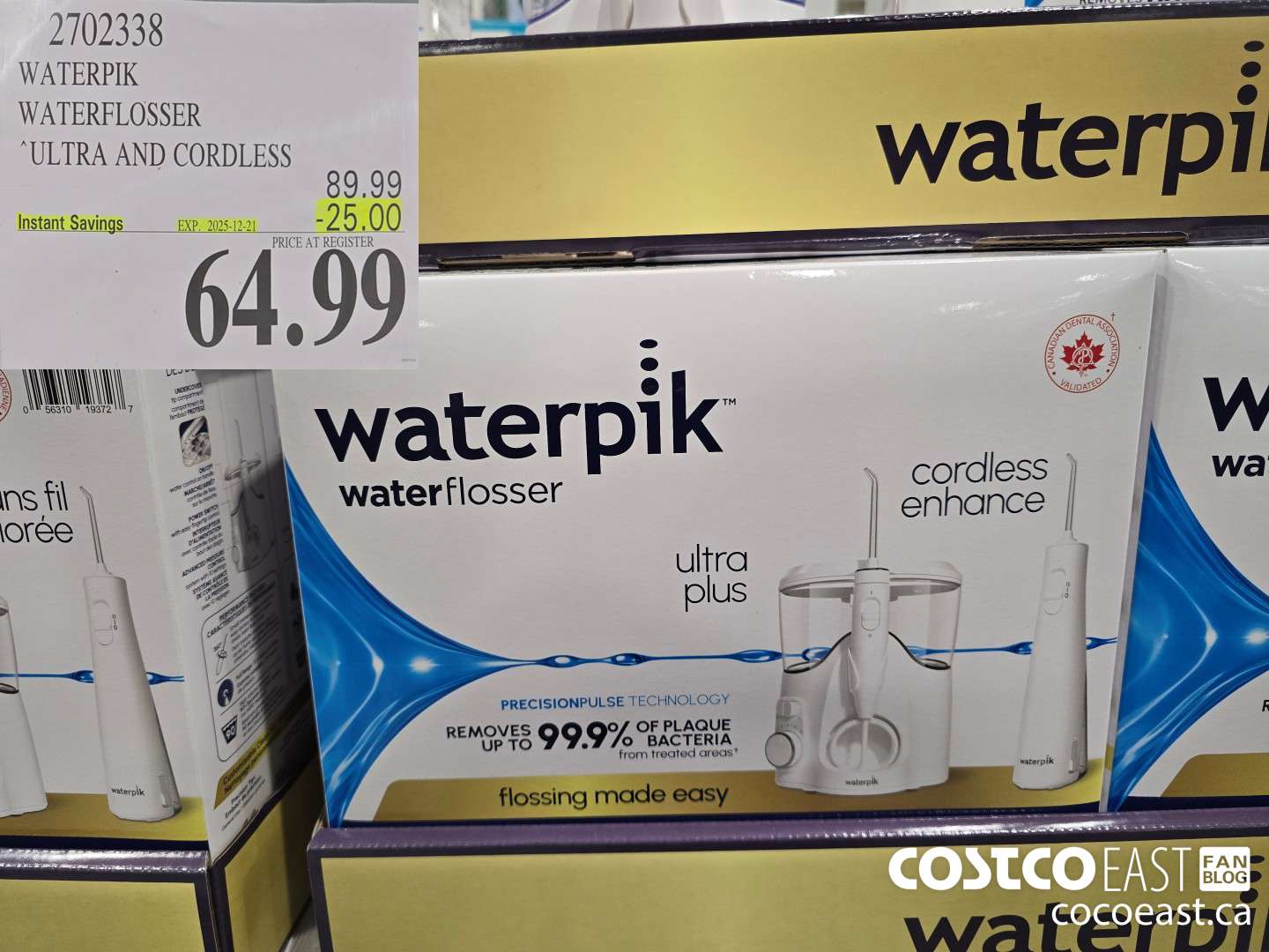 2702338 WATERPIK WATERFLOSSER ‘ULTRA AND CORDLESS ($25.00 INSTANT SAVINGS EXPIRES ON 2025-12-21) $64.99