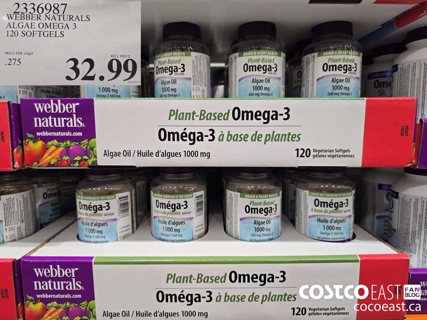 2336987 WEBBER NATURALS ALGAE OMEGA 3 120 SOFTGELS $32.99