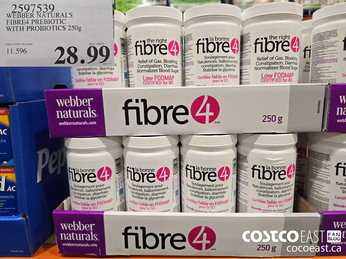 2597539 WEBBER NATURALS FIBRE4 PREBIOTIC WITH PROBIOTICS 250 G $28.99