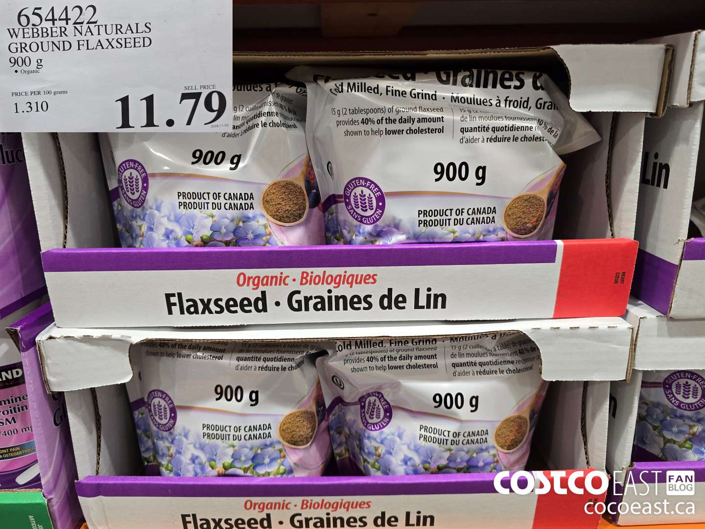 654422 WEBBER NATURALS GROUND FLAXSEED 900G $11.79